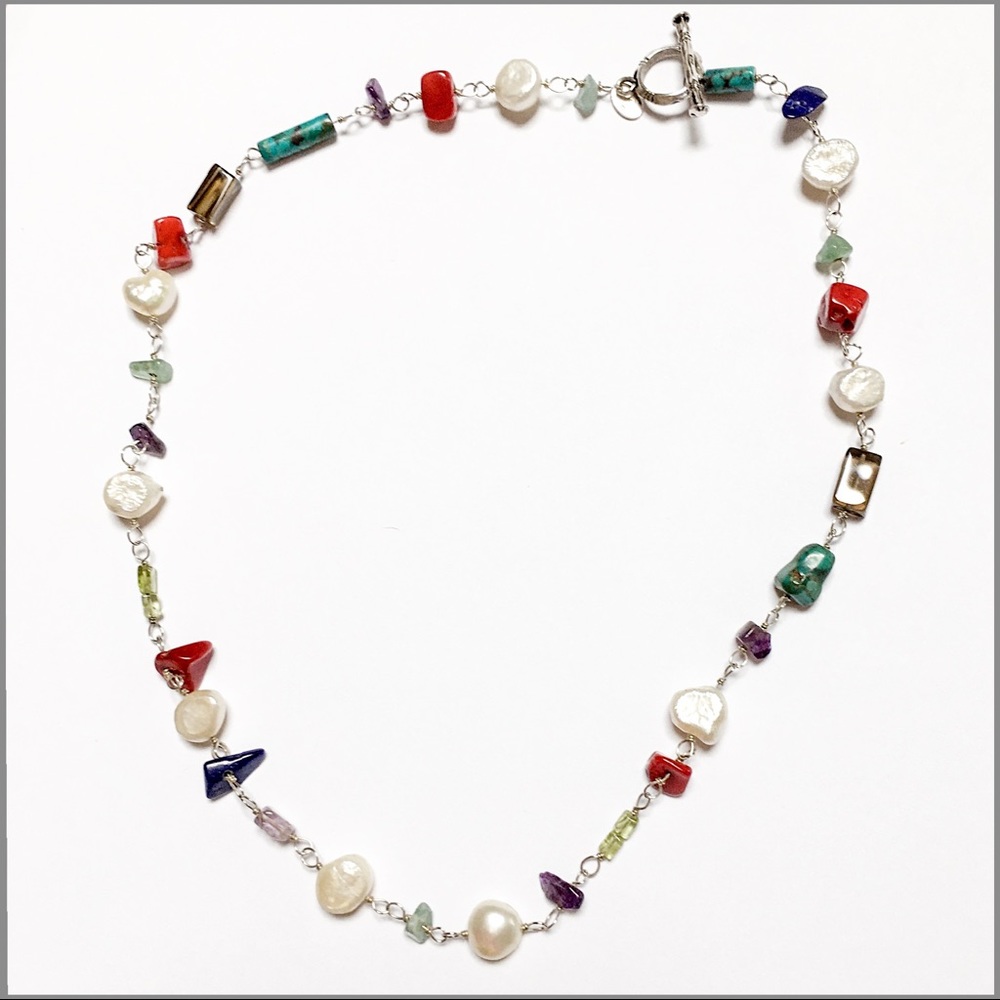 Silpada 925 Multi-Stone Multi-Color Necklace N1033 - image 1